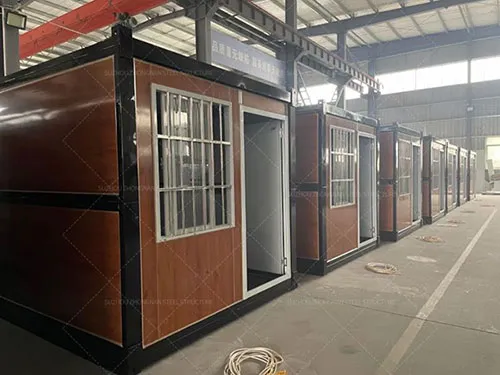 Philippine customer customized wood grain folding container house