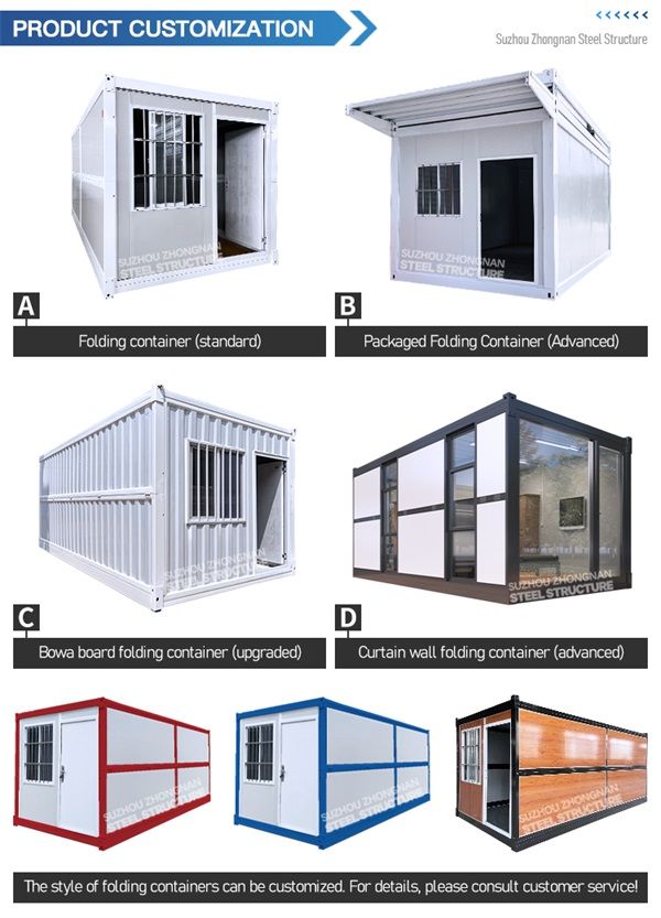 Salle de réception de conteneur pliant