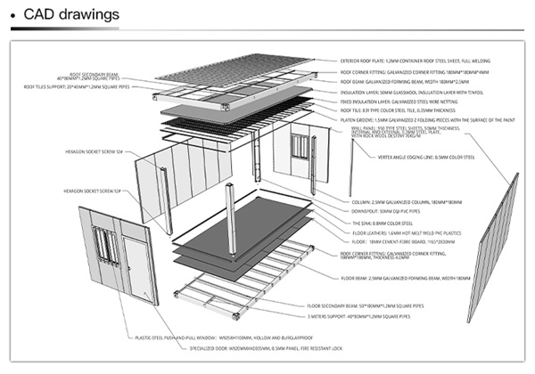 Grey Flat Pack Container Reception Room