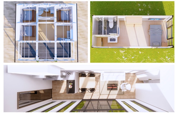 Grey Flat Pack Container Reception Room